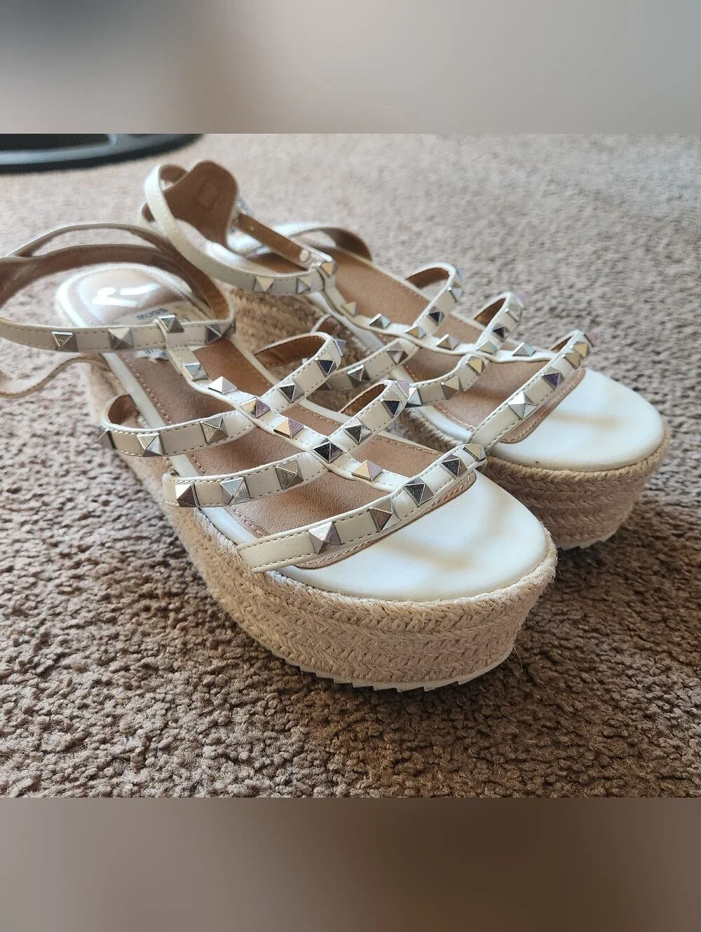 Studded Platform Espadrille Sandals